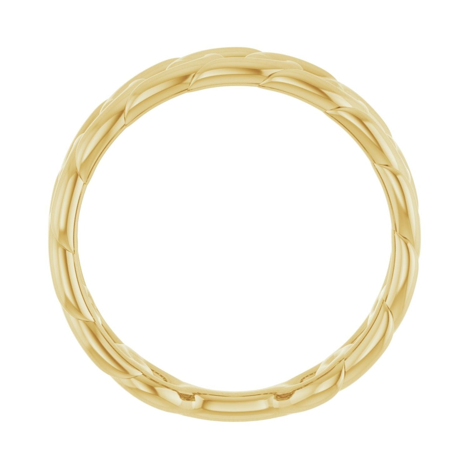Sapphire Row Gold Chunky Chain Link Ring - 10K Yellow Gold (view 2)