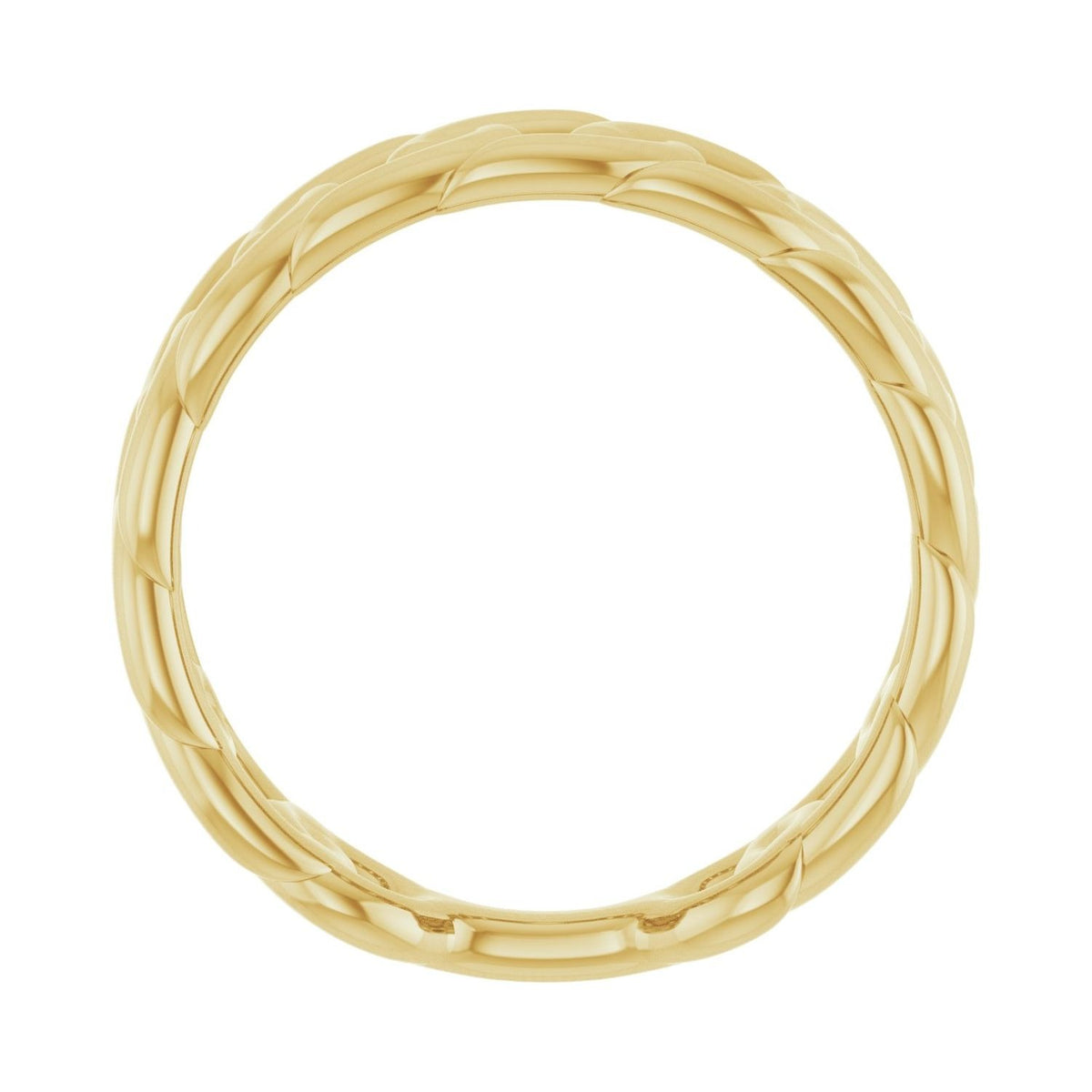 Sapphire Row Gold Chunky Chain Link Ring - 10K Yellow Gold (view 2)