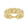 Sapphire Row Gold Chunky Chain Link Ring - 10K Yellow Gold (view 3)