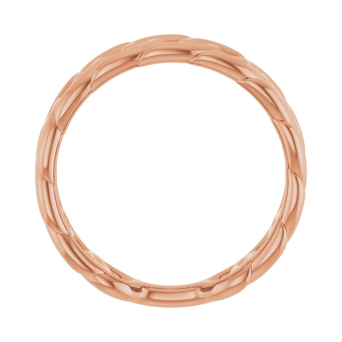 Sapphire Row Gold Chunky Chain Link Ring - 14K Rose Gold (view 2)