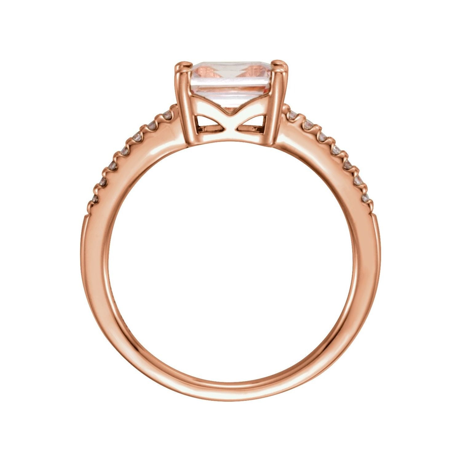 Sapphire Row Natural Pink Morganite East-West Accented Ring - Default Title (view 2)
