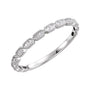 Sapphire Row Natural Diamond Milgrain Stacking Ring - 14K White Gold