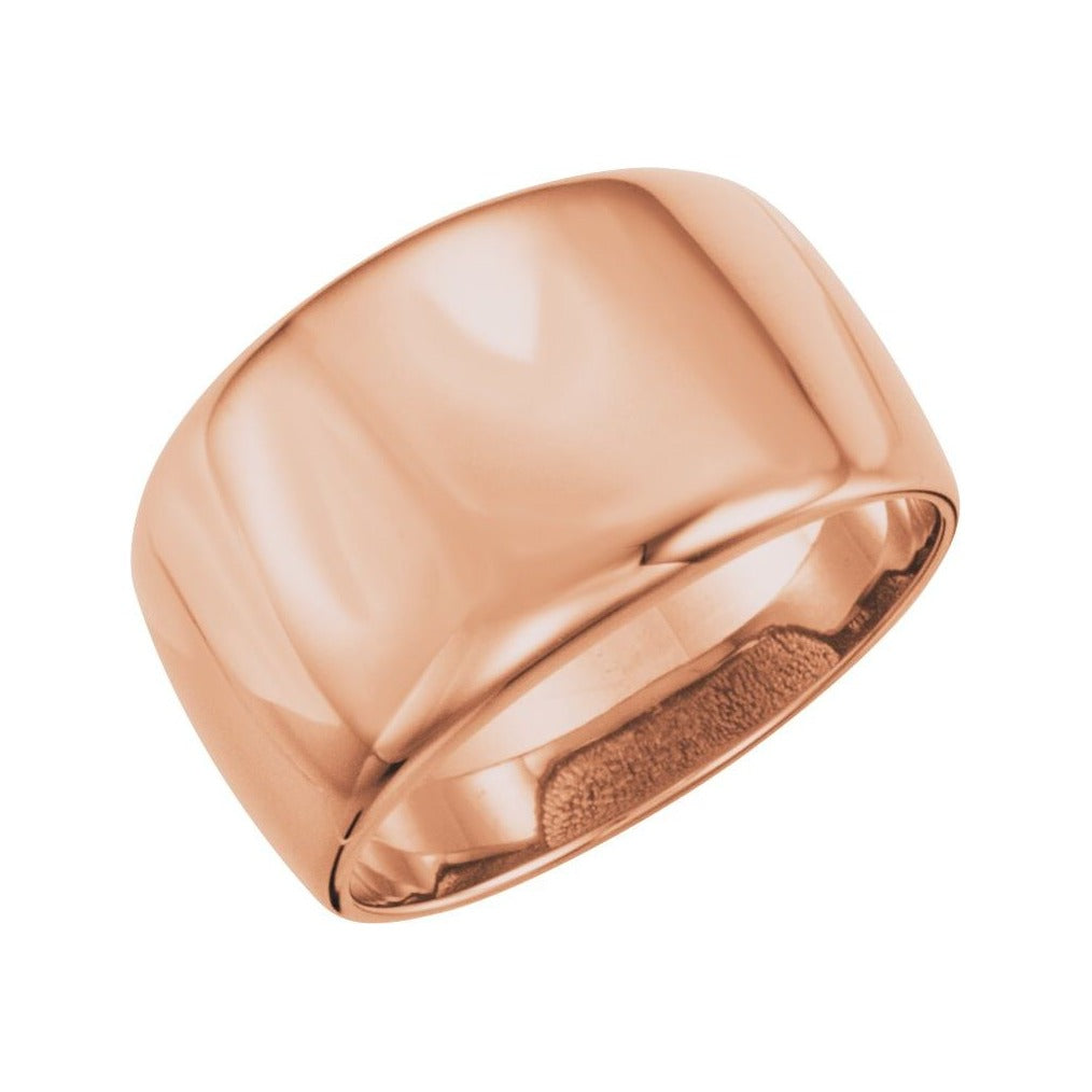 Sapphire Row Gold Domed Cigar Band - 14K Rose Gold
