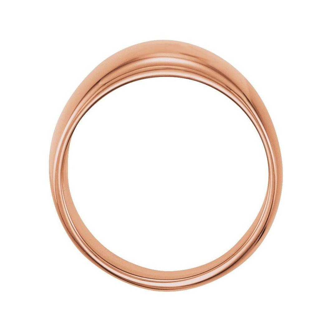 Sapphire Row Gold Domed Cigar Band - 14K Rose Gold (view 2)