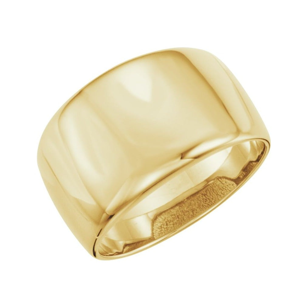Sapphire Row Gold Domed Cigar Band - 14K Yellow Gold