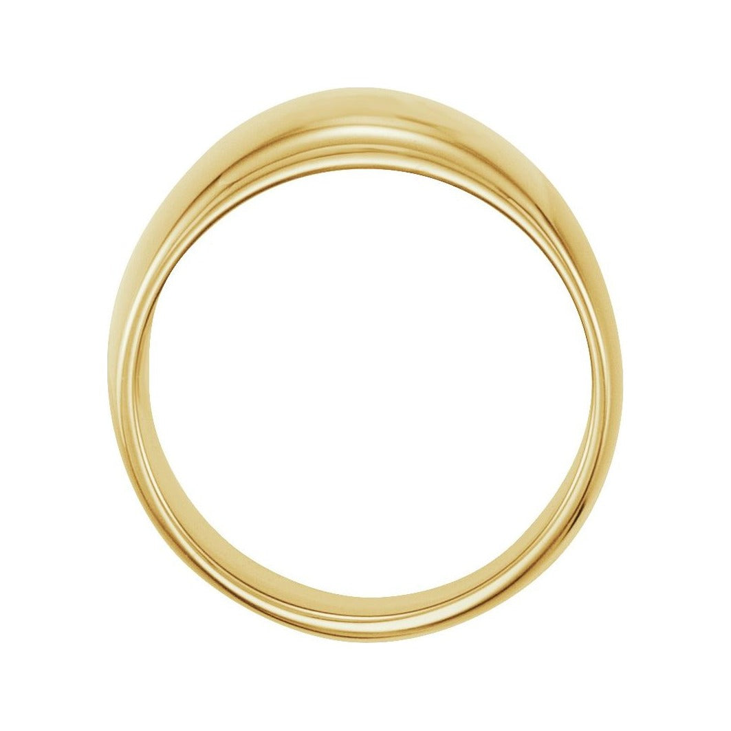 Sapphire Row Gold Domed Cigar Band - 14K Yellow Gold (view 2)