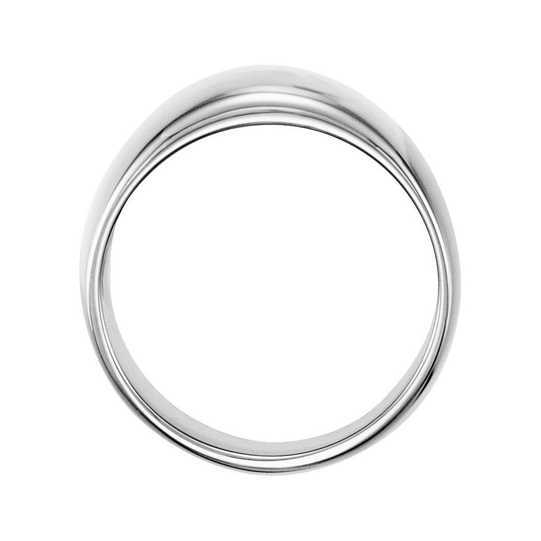 Sapphire Row Gold Domed Cigar Band - Platinum (view 2)