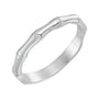 Sapphire Row Gold Bamboo Stackable Ring - 14K White Gold