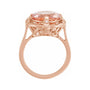Sapphire Row Natural Pink Morganite Checkerboard Solitaire Ring - Default Title (view 2)