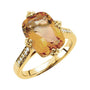 Sapphire Row Natural Citrine Cathedral Solitaire Ring - Default Title