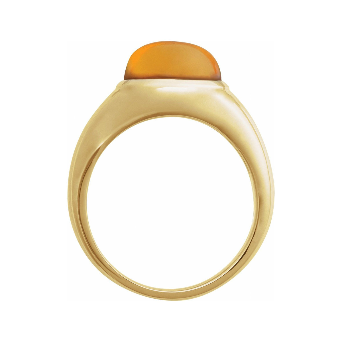 Sapphire Row Natural Citrine Bezel Cabochon Ring - 14K Yellow Gold (view 2)