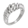 Sapphire Row Gold Twisted Wrap Dome Ring - Platinum