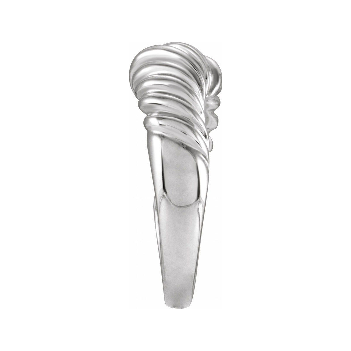Sapphire Row Gold Twisted Wrap Dome Ring - Platinum (view 3)