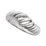 Sapphire Row Gold Twisted Wrap Dome Ring - Platinum (view 4)