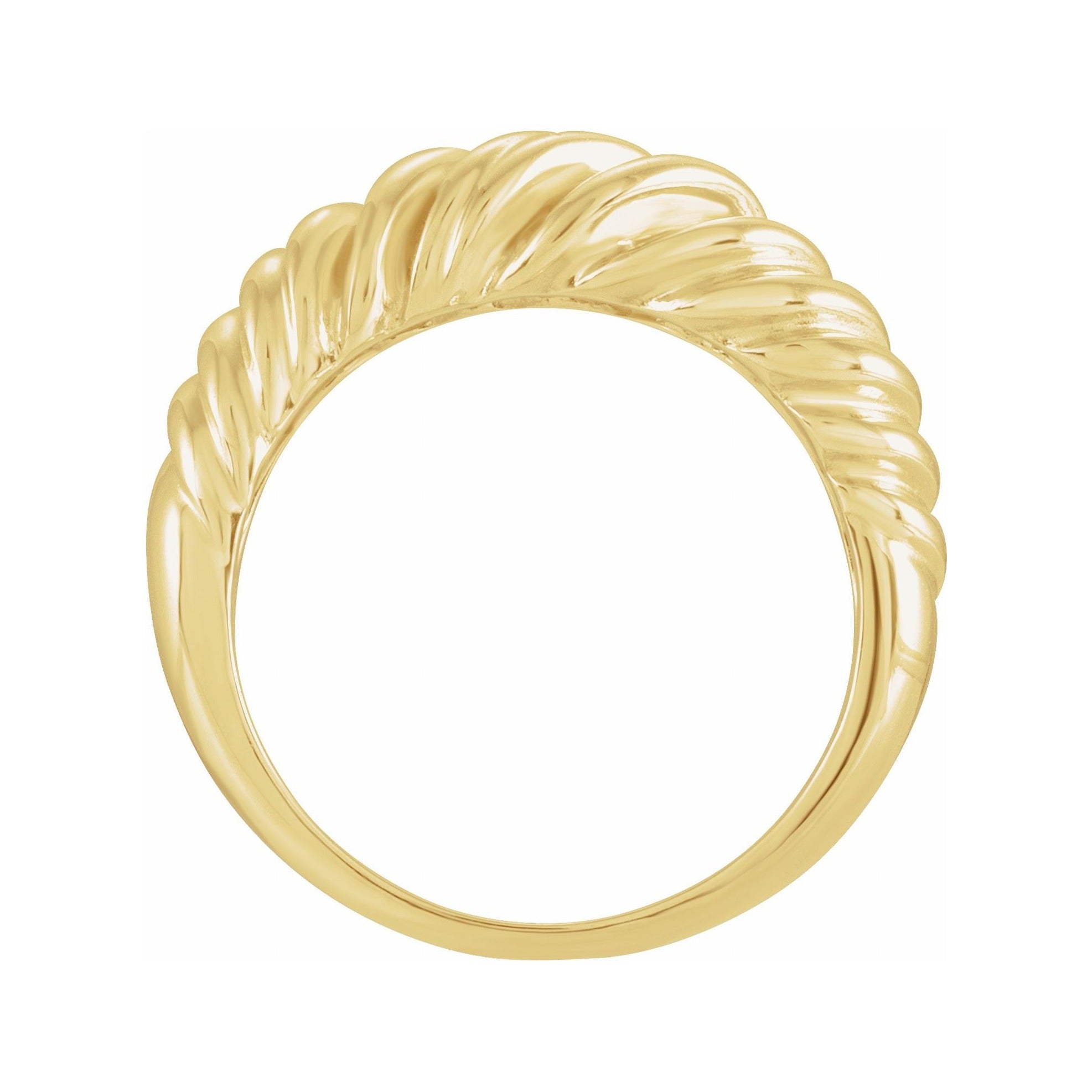 Sapphire Row Gold Twisted Wrap Dome Ring - 14K Yellow Gold (view 2)
