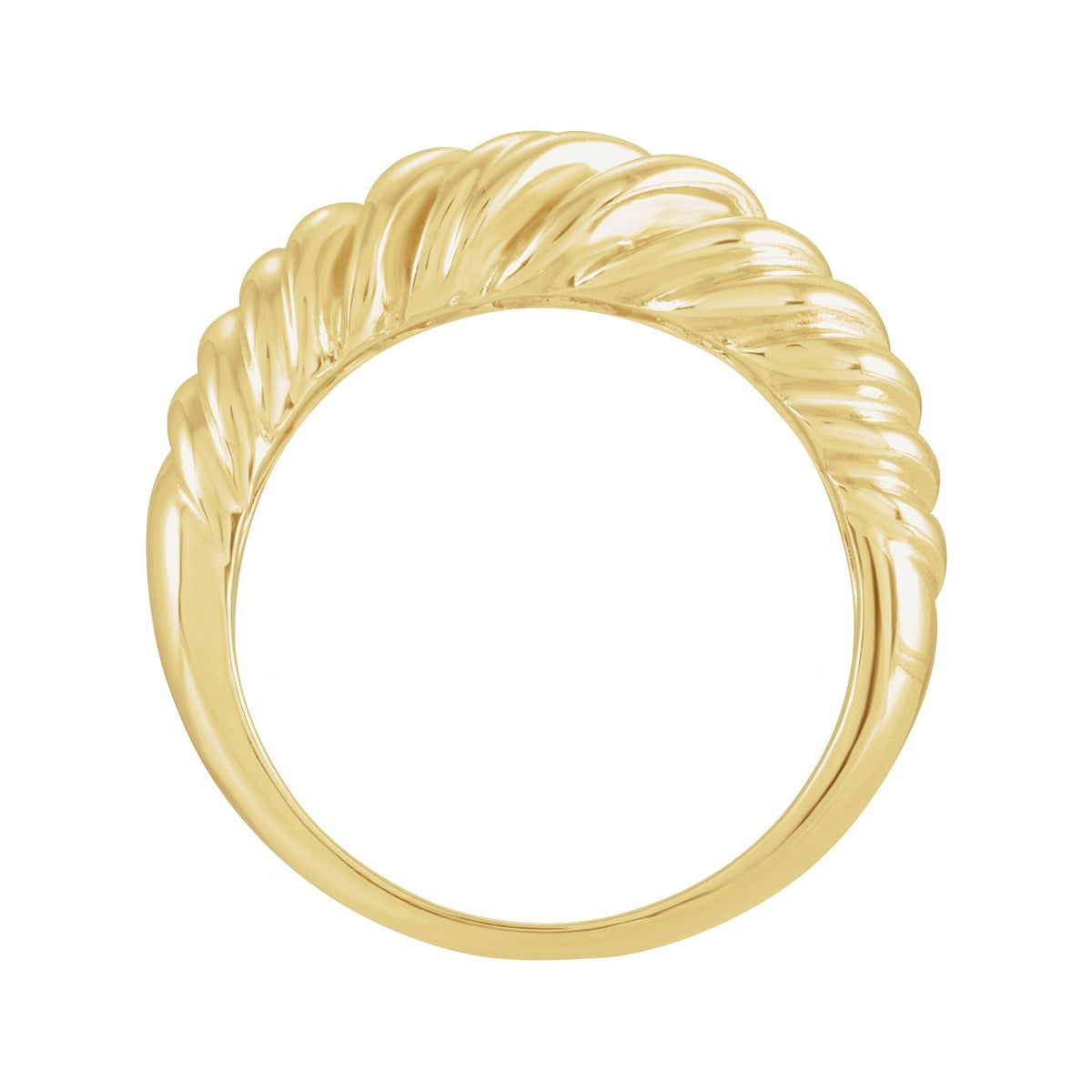 Sapphire Row Gold Twisted Wrap Dome Ring - 14K Yellow Gold (view 2)