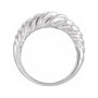 Sapphire Row Gold Twisted Wrap Dome Ring - 14K White Gold (view 2)