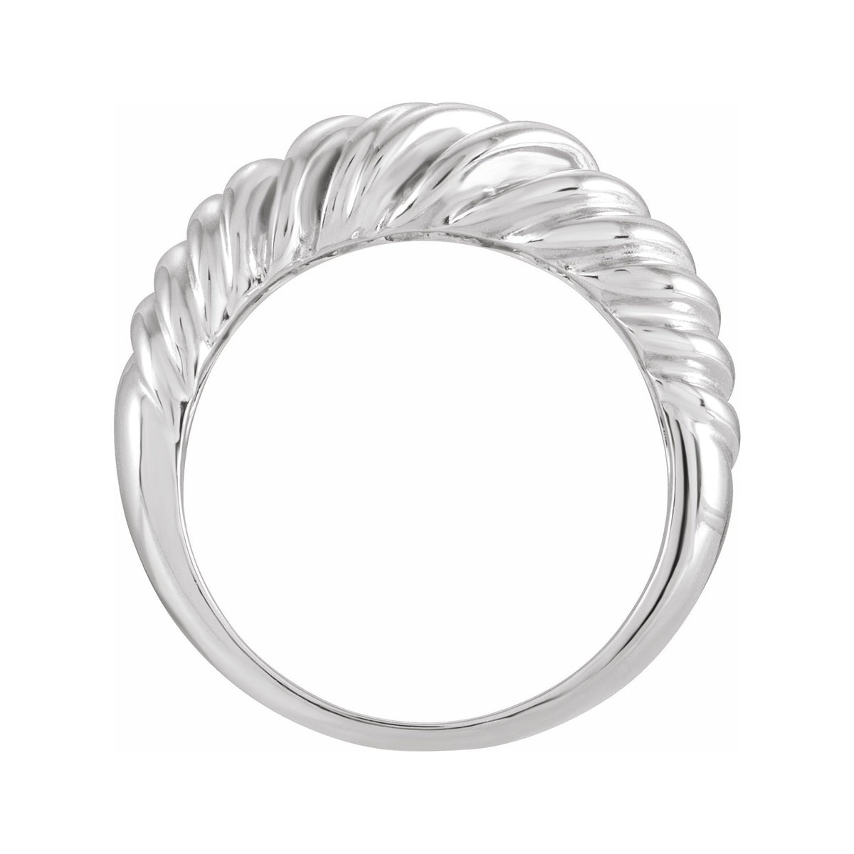 Sapphire Row Gold Twisted Wrap Dome Ring - 14K White Gold (view 2)