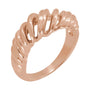 Sapphire Row Gold Twisted Wrap Dome Ring - 14K Rose Gold