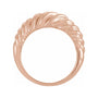 Sapphire Row Gold Twisted Wrap Dome Ring - 14K Rose Gold (view 2)
