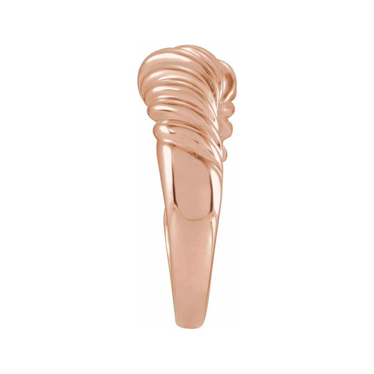 Sapphire Row Gold Twisted Wrap Dome Ring - 14K Rose Gold (view 3)