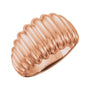 Sapphire Row Gold Fluted Dome Ring - 14K Rose Gold