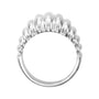 Sapphire Row Gold Fluted Dome Ring - 14K White Gold (view 2)