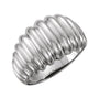 Sapphire Row Gold Fluted Dome Ring - 14K White Gold (view 3)