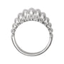 Sapphire Row Gold Fluted Dome Ring - 14K White Gold (view 4)