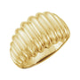 Sapphire Row Gold Fluted Dome Ring - 14K Yellow Gold
