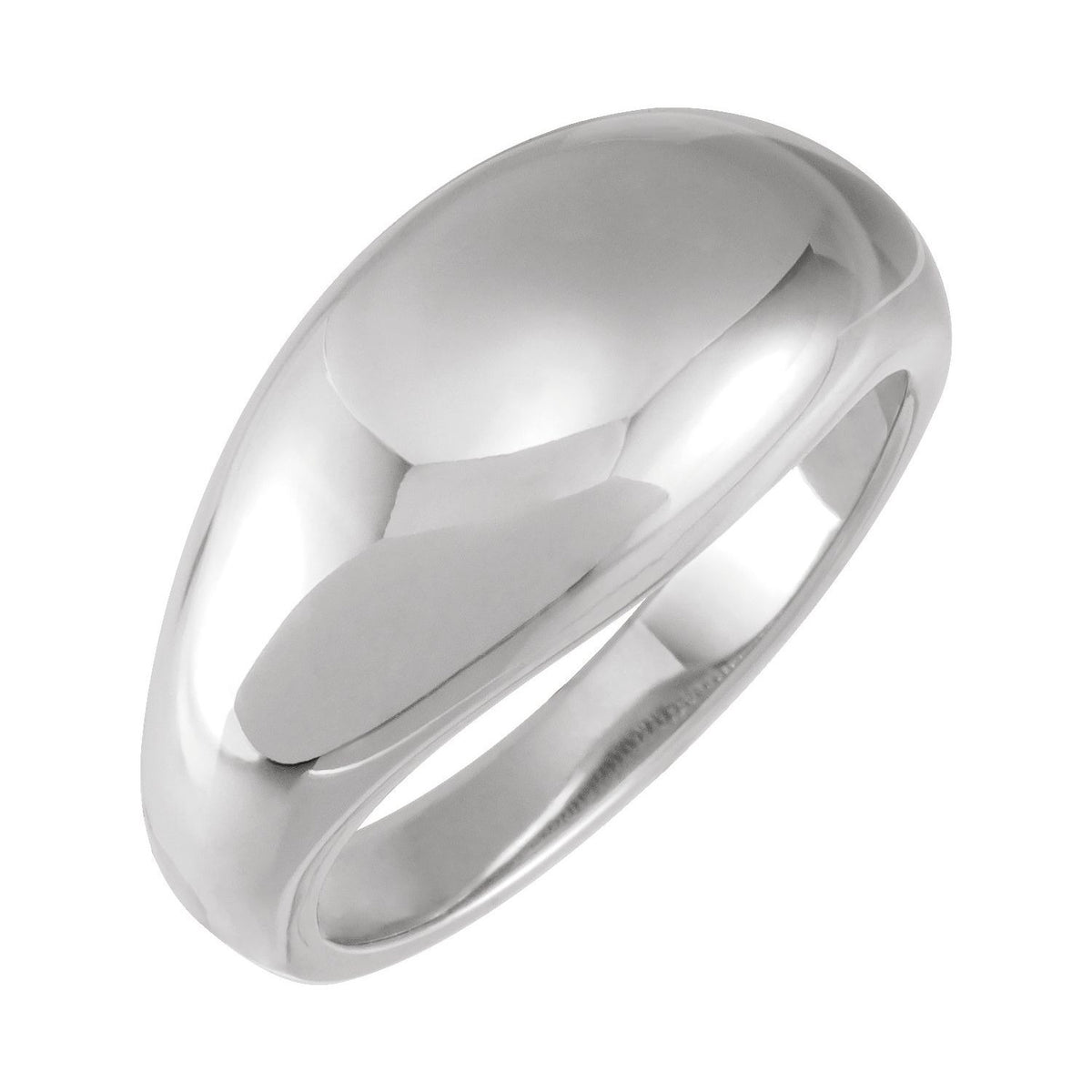 Sapphire Row Gold Polished Dome Ring - 14K White Gold, 10 mm