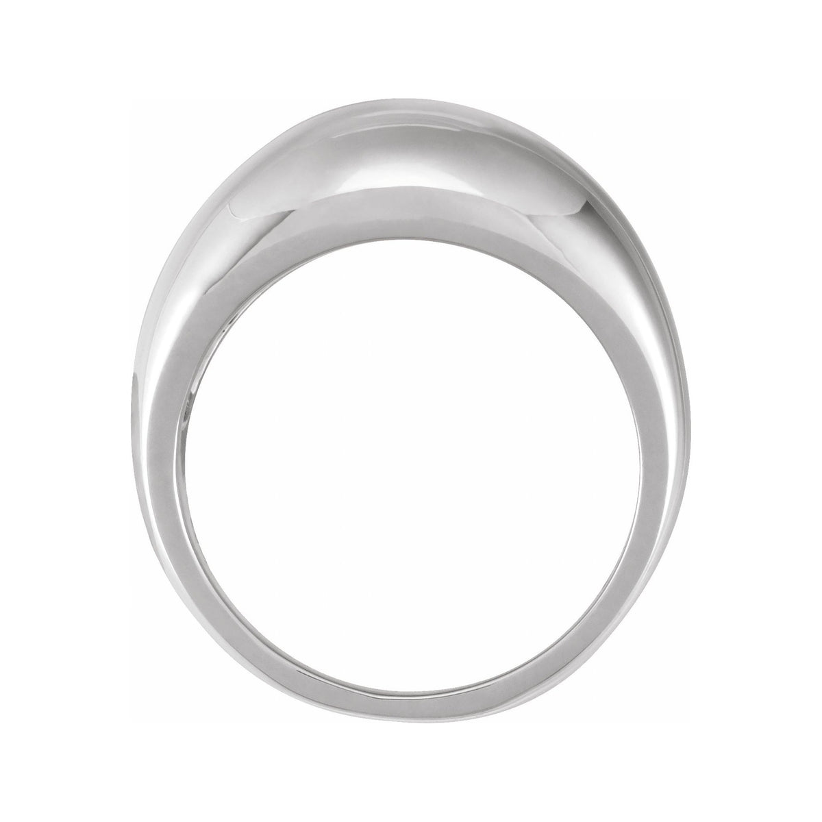 Sapphire Row Gold Polished Dome Ring - 14K White Gold, 12 mm (view 2)