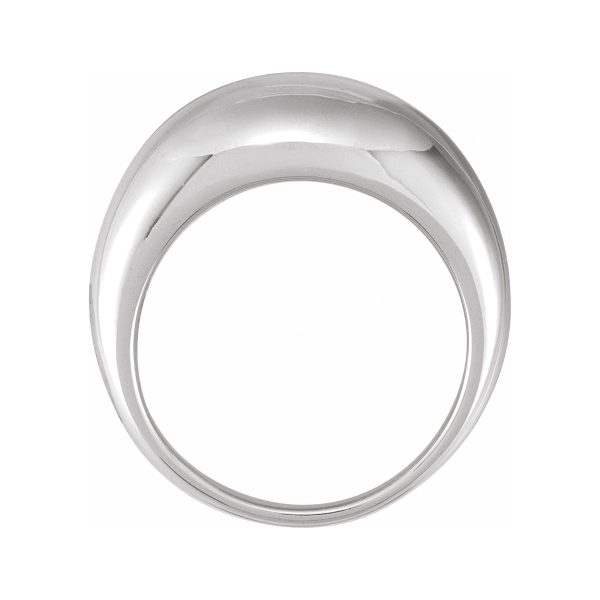 Sapphire Row Gold Polished Dome Ring - 14K White Gold, 14 mm (view 2)