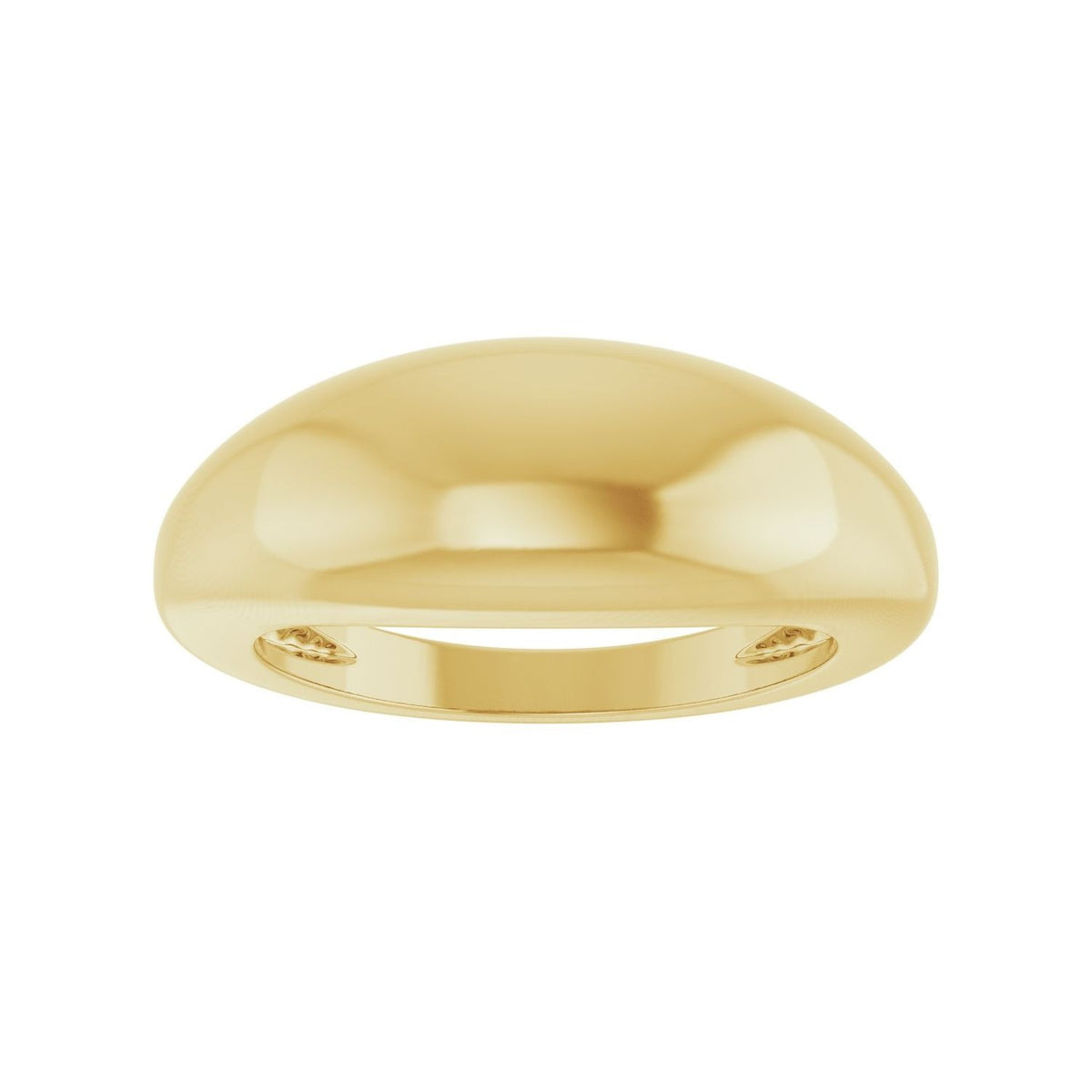 Sapphire Row Gold Polished Dome Ring - 14K Yellow Gold, 8 mm (view 3)