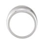 Sapphire Row Gold Polished Dome Ring - 18K White Gold, 10 mm (view 2)