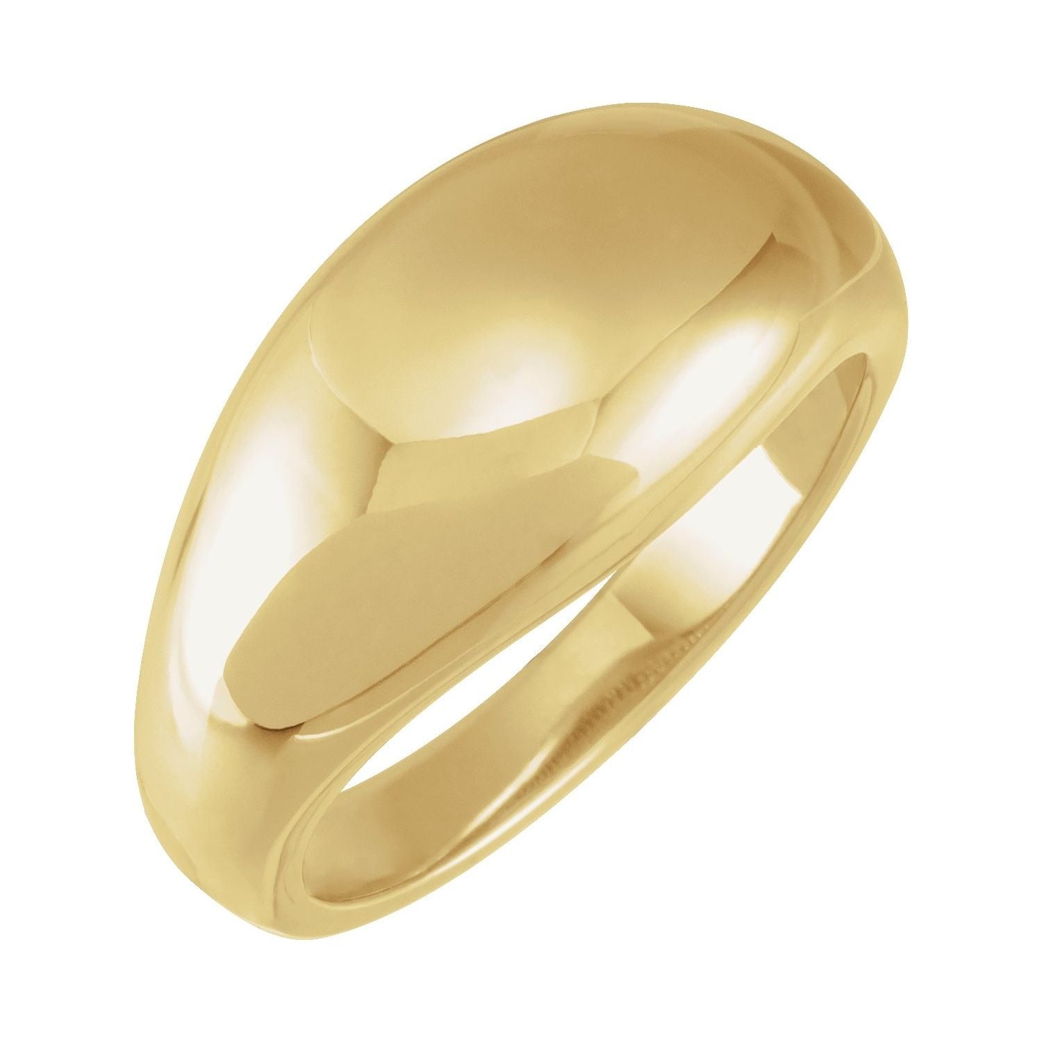 Sapphire Row Gold Polished Dome Ring - 10K Yellow Gold, 10 mm