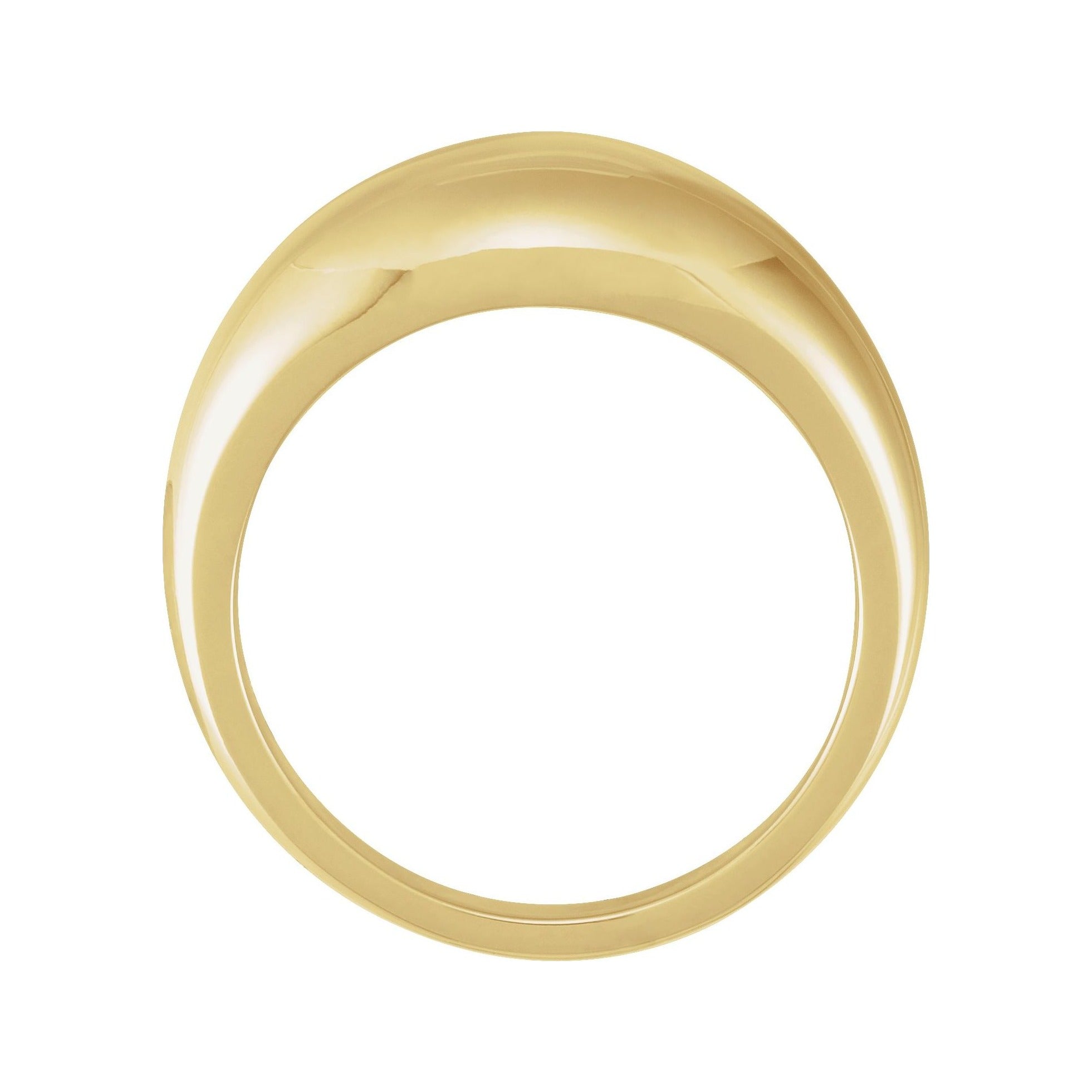 Sapphire Row Gold Polished Dome Ring - 10K Yellow Gold, 10 mm (view 2)