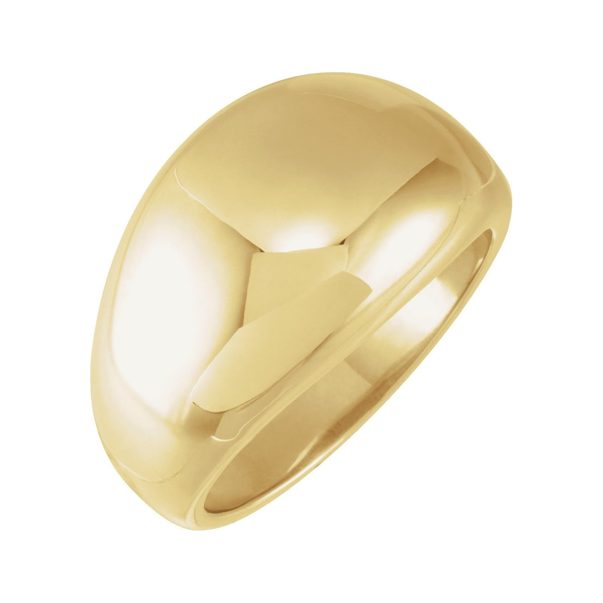 Sapphire Row Gold Polished Dome Ring - 10K Yellow Gold, 12 mm