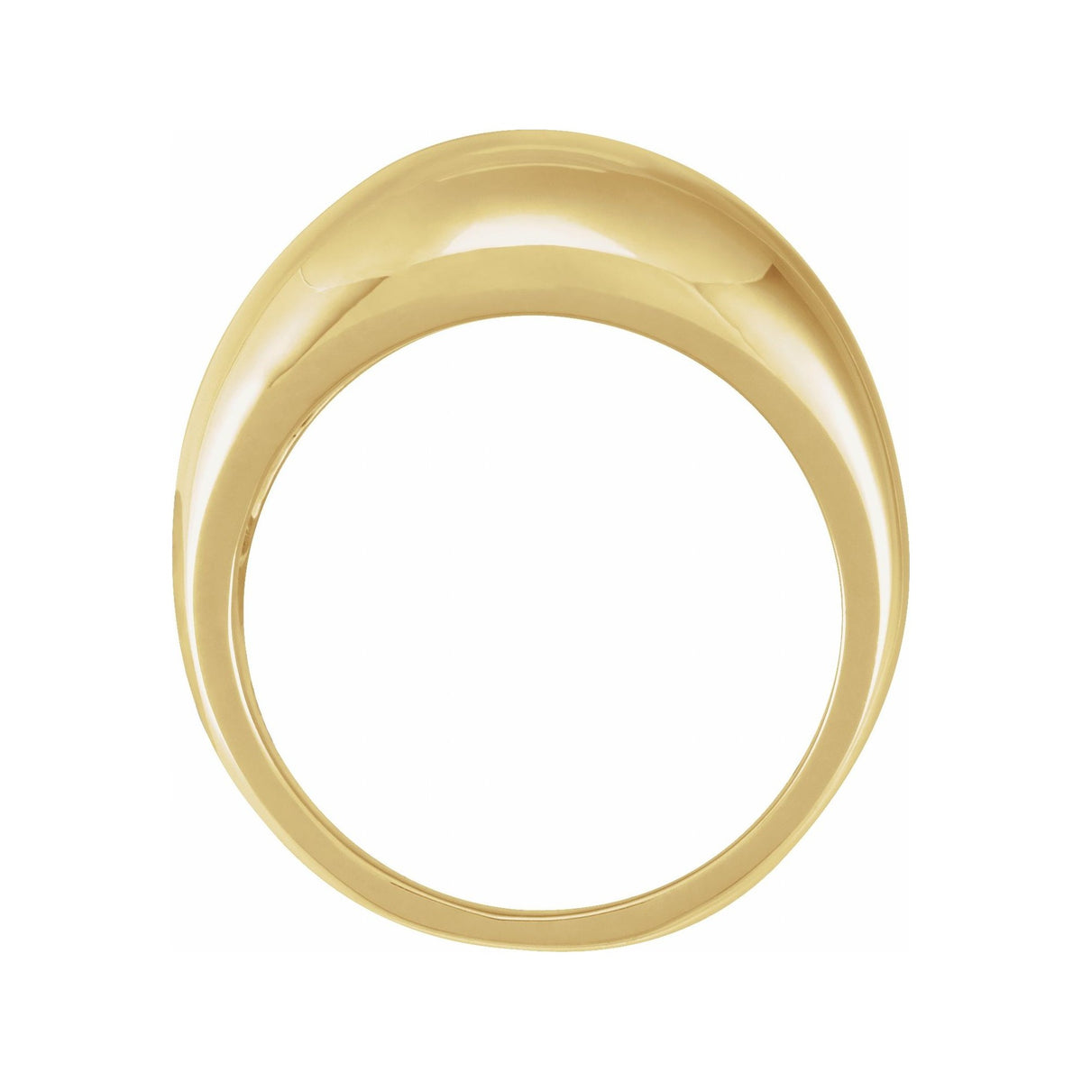 Sapphire Row Gold Polished Dome Ring - 10K Yellow Gold, 12 mm (view 2)