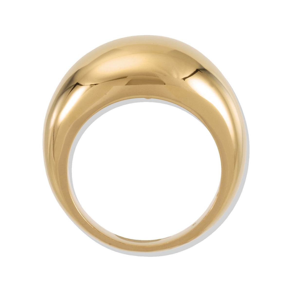 Sapphire Row Gold Polished Dome Ring - 10K Yellow Gold, 14 mm (view 2)