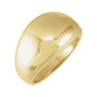 Sapphire Row Gold Polished Dome Ring - 14K Yellow Gold, 12 mm