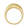 Sapphire Row Gold Polished Dome Ring - 18K Yellow Gold, 12 mm (view 2)