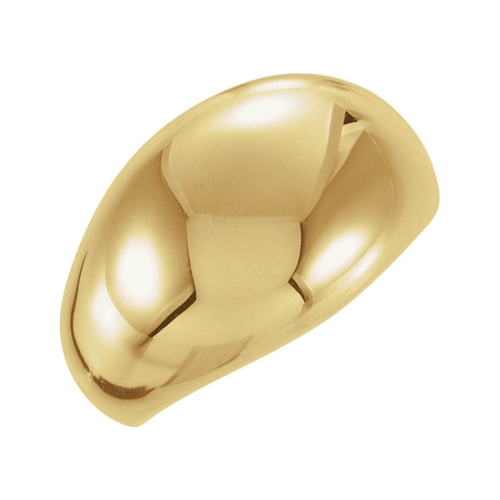 Sapphire Row Gold Polished Dome Ring - 18K Yellow Gold, 14 mm