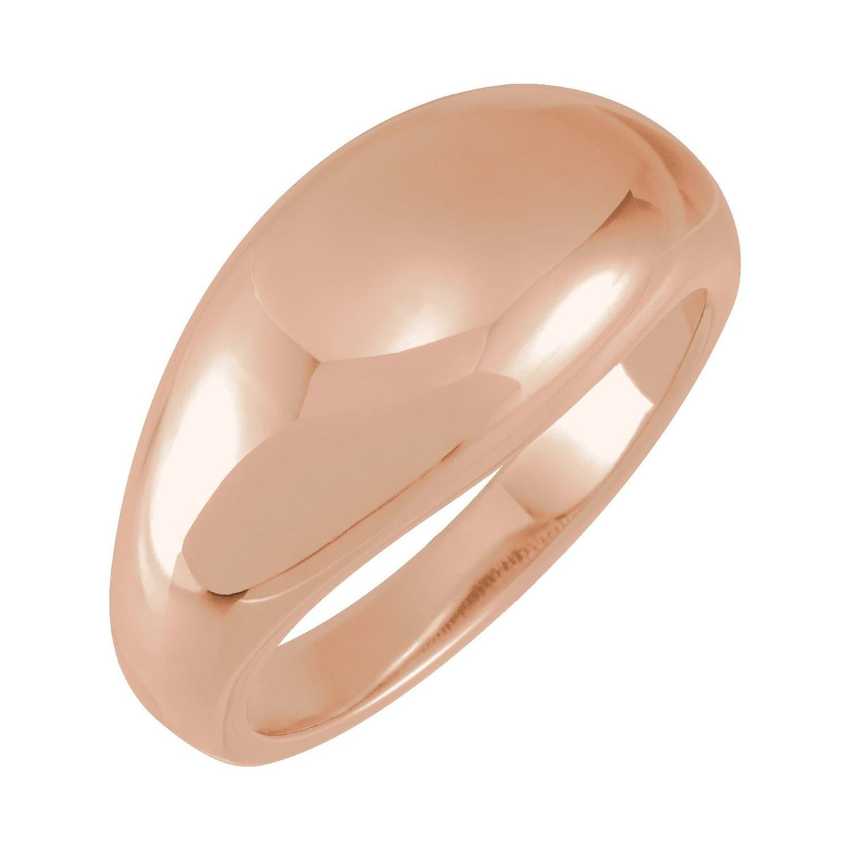 Sapphire Row Gold Polished Dome Ring - 14K Rose Gold, 10 mm