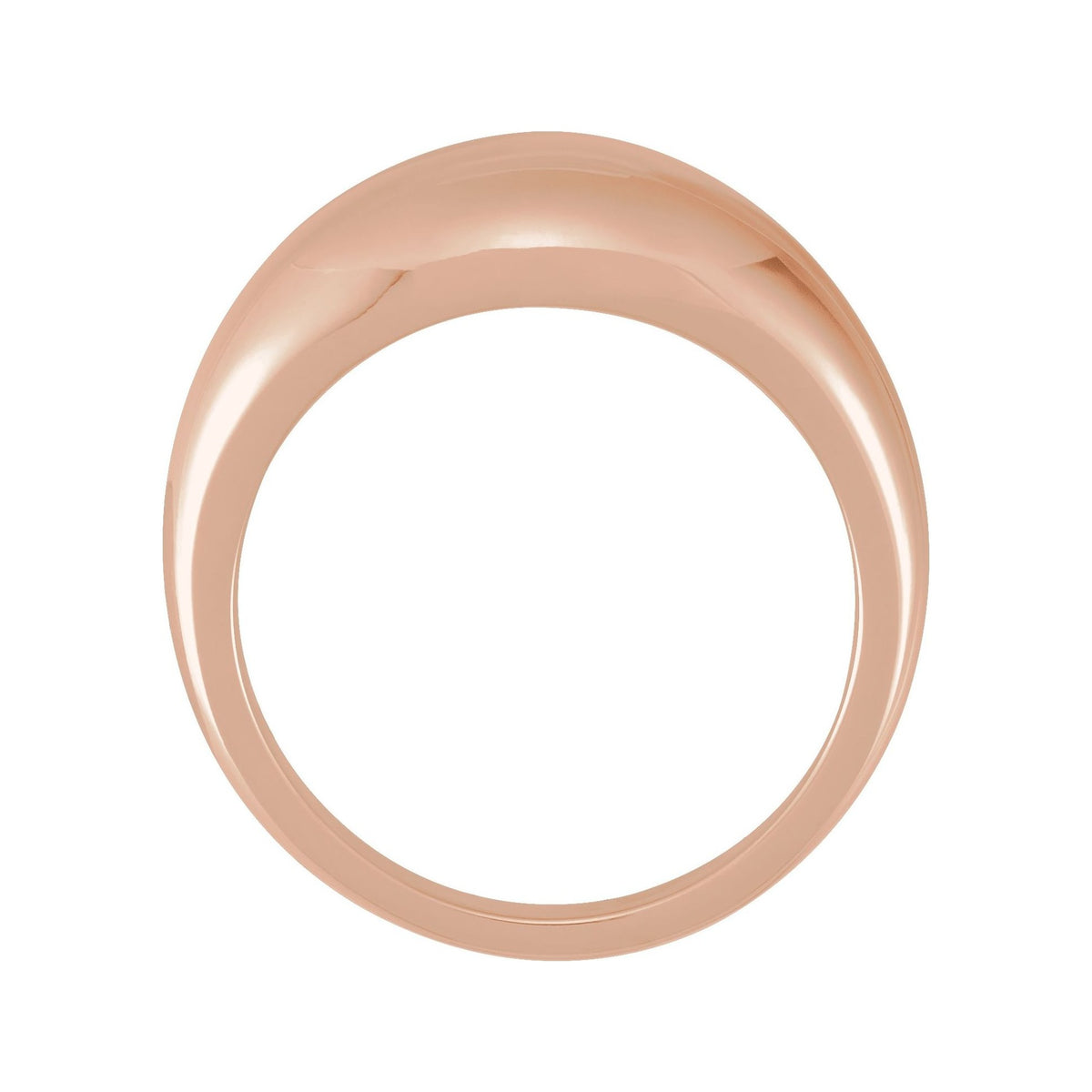 Sapphire Row Gold Polished Dome Ring - 14K Rose Gold, 10 mm (view 2)