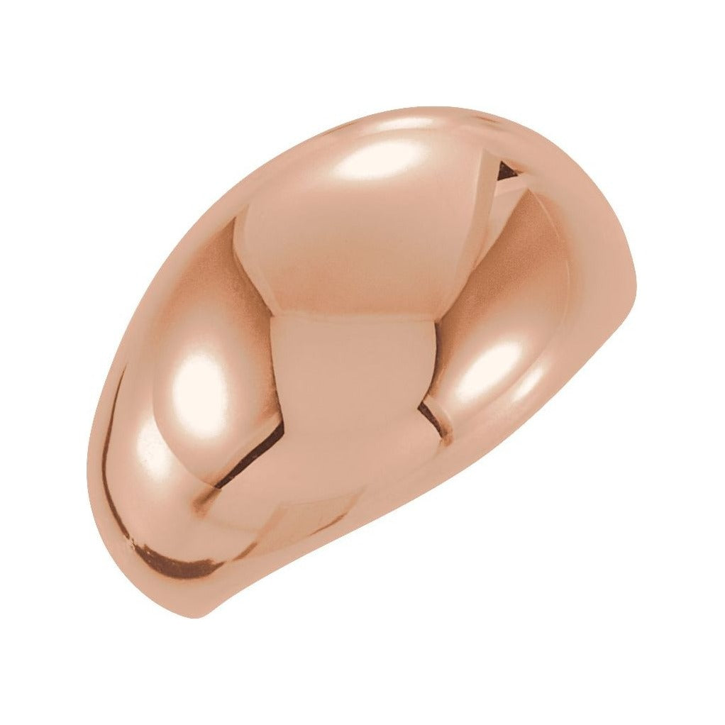 Sapphire Row Gold Polished Dome Ring - 14K Rose Gold, 14 mm