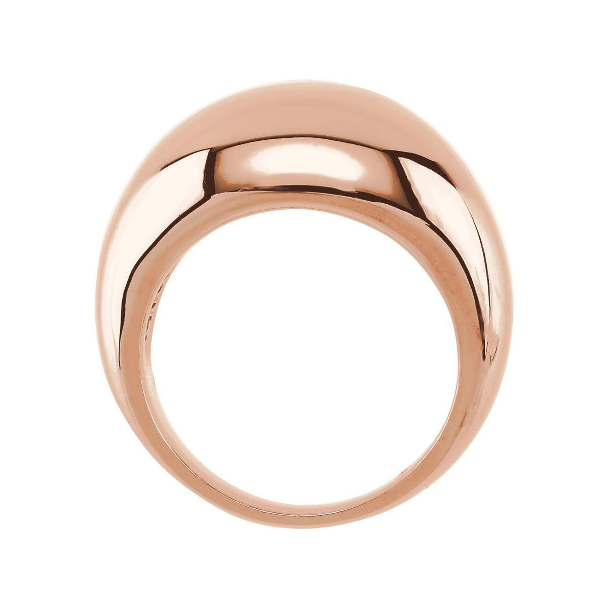 Sapphire Row Gold Polished Dome Ring - 14K Rose Gold, 14 mm (view 2)