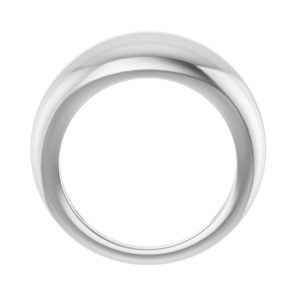 Sapphire Row Gold Polished Dome Ring - 14K White Gold, 8 mm (view 2)