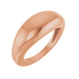 Sapphire Row Gold Polished Dome Ring - 14K Rose Gold, 8 mm