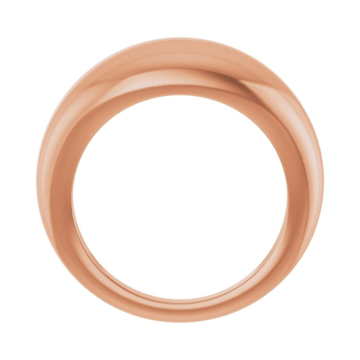 Sapphire Row Gold Polished Dome Ring - 14K Rose Gold, 8 mm (view 2)